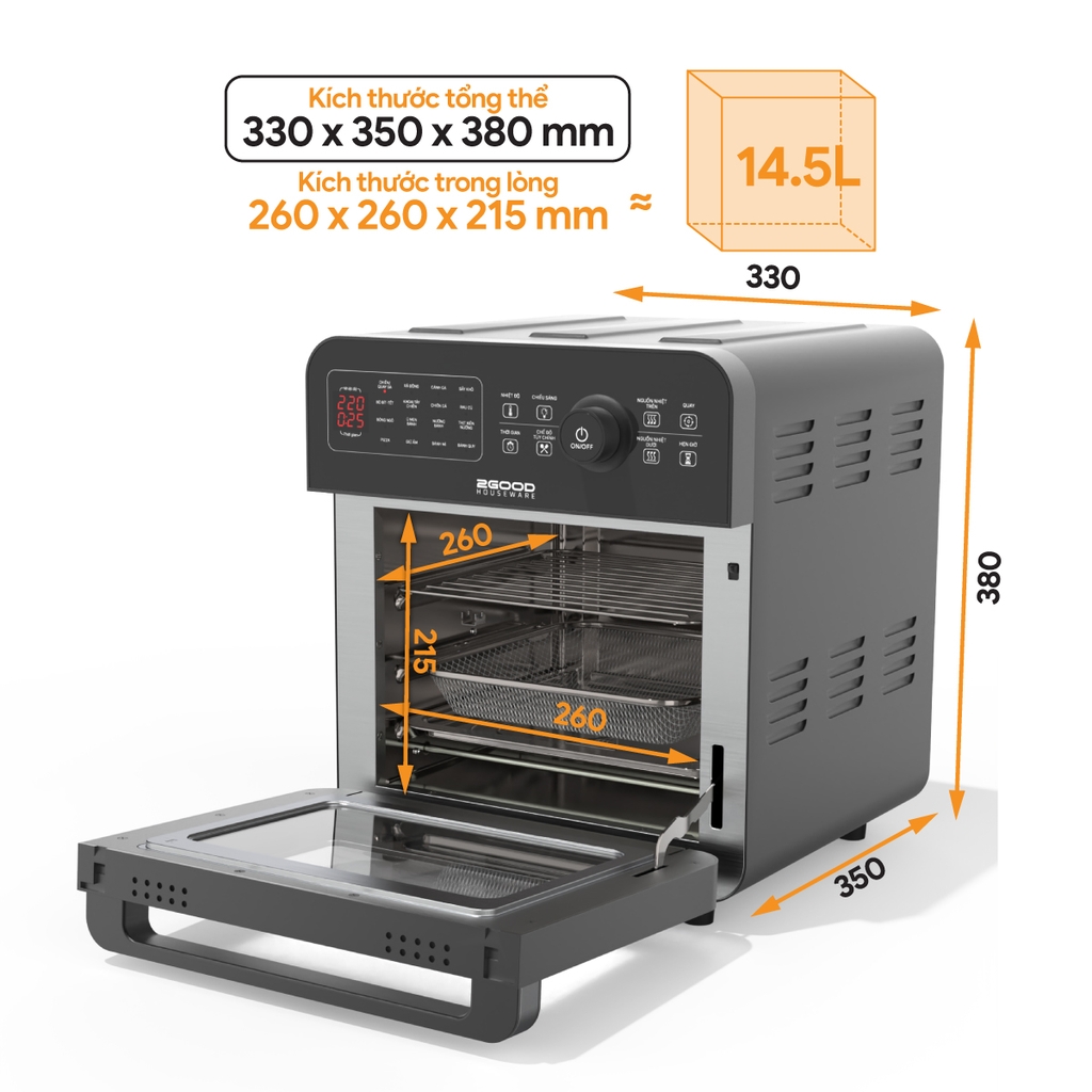 Nồi Chiên Không Dầu s2GOOD Vortex S-20 Air Fryer Oven (14.5L)