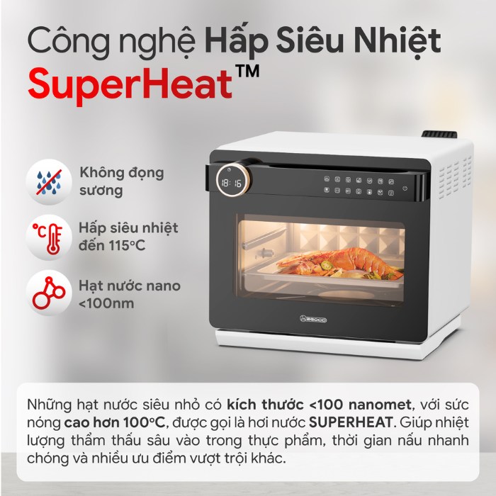 công nghệ hấp siêu nhiệt superheat của nồi chiên hơi nước 2Good S100
